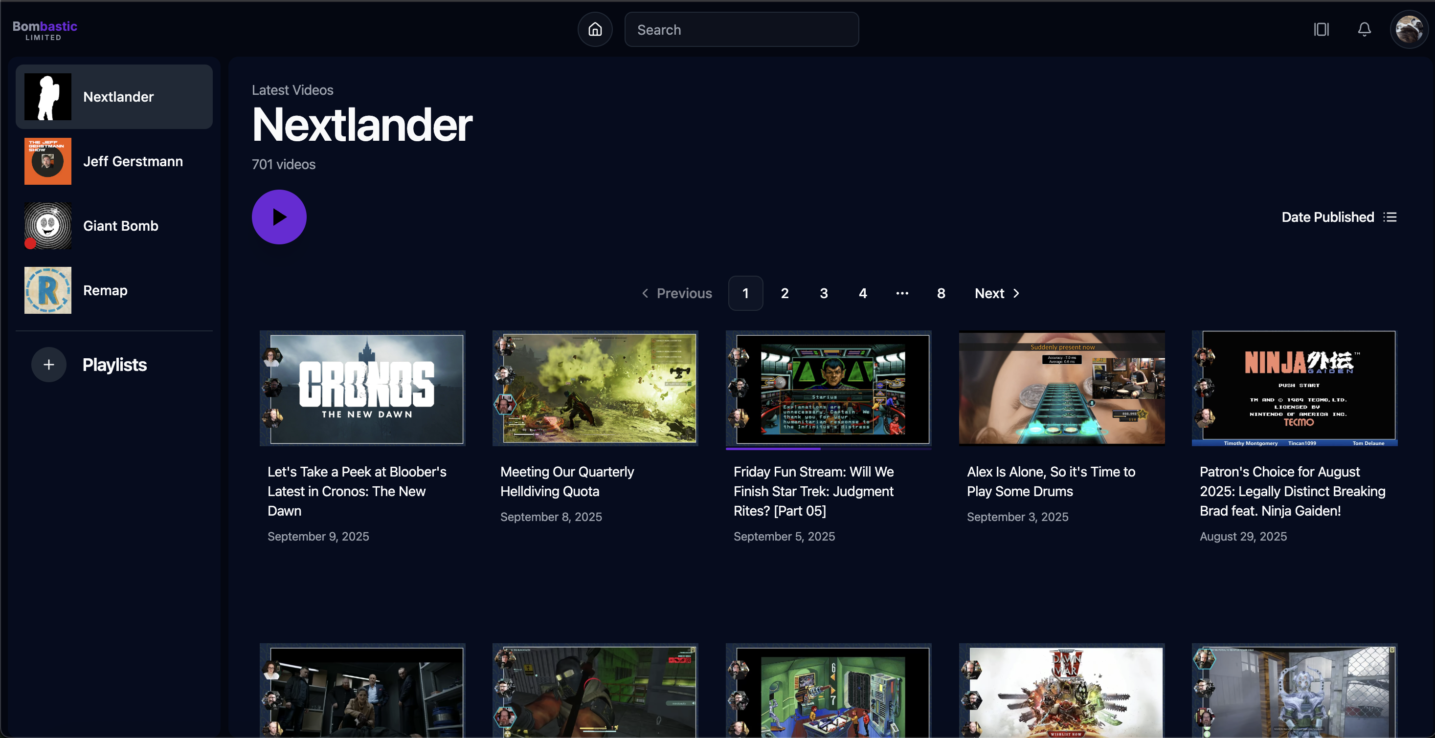 Screenshot of using the Card view